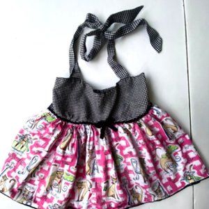 Sophias Style Little Girls Dress Size 5  Gingham All Over Cat Designs Ha…